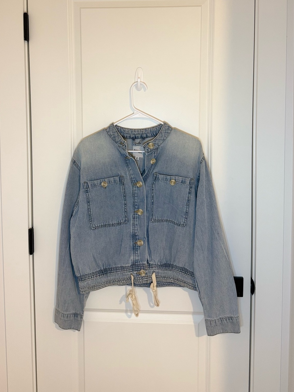 Kensie Jeans Light Blue Denim Drawstring Hem Jacket